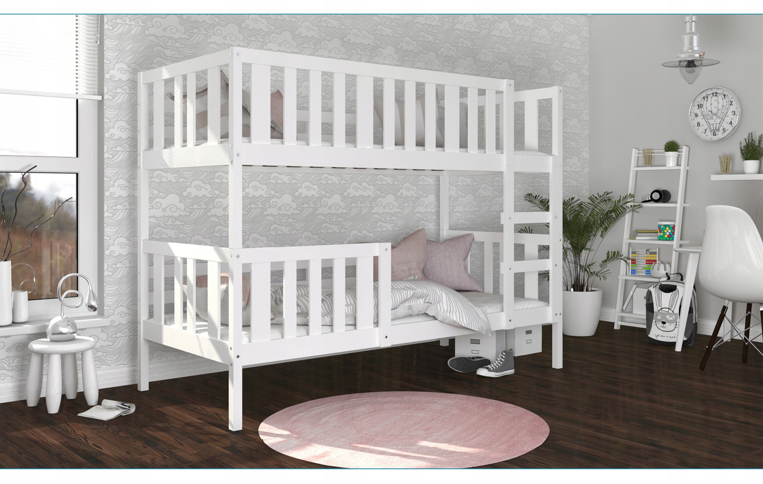Dětská patrová postel NEMO 80x190 cm BÍLÁ