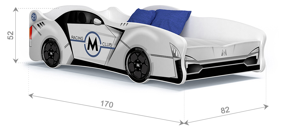 Dětská postel AUTO 160x80 růžová