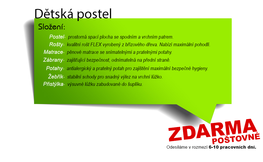 Dětská patrová postel KUBU 3 190x80 cm ŠEDÁ BÍLÁ