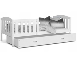 Dětská patrová postel DOMINIK DOMEK 160x80 BÍLÁ-BÍLÁ