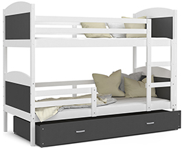 Dětská patrová postel Matyas dřevěná 190x80 BOROVICE-ZELENÁ