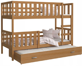 Dětská patrová postel NEMO 3 190x80 cm BOROVICE