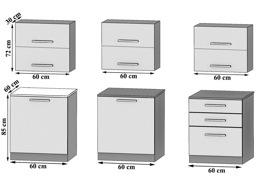 Moderní kuchyňská sestava INFINITY PRIMERA2 ŠEDÁ lesklá