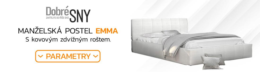 Čalouněná postel 120x200 cm EMMA Bílá s roštem