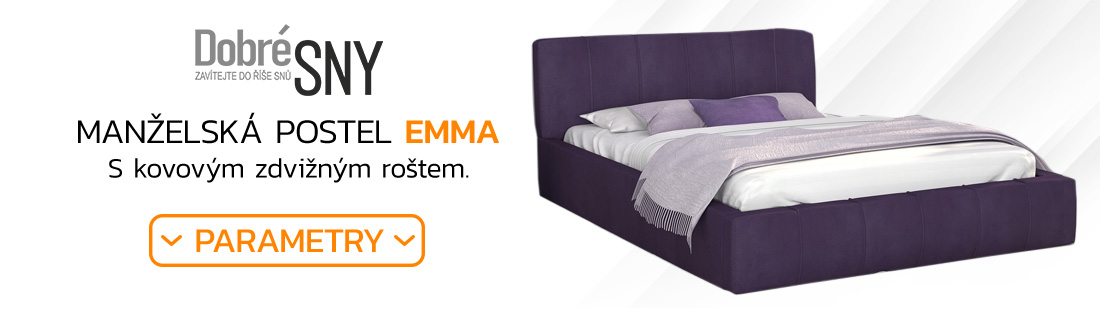 Čalouněná postel 120x200 cm EMMA Fialová s roštem