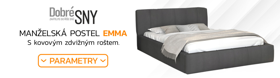 Čalouněná postel 160x200 cm EMMA Grafit s roštem