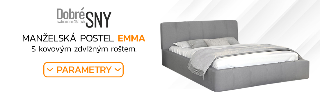 Čalouněná postel 140x200 cm EMMA Šedá s roštem