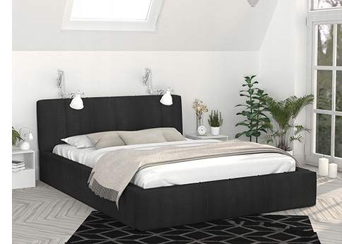 Čalouněná postel 160x200 cm EMMA Černá s roštem