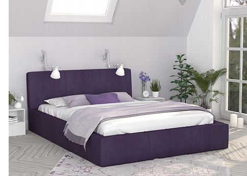 Čalouněná postel 140x200 cm EMMA Fialová  s roštem