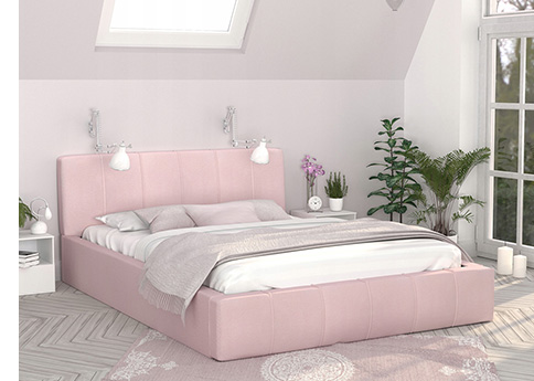Čalouněná postel 120x200 cm EMMA Růžová s roštem