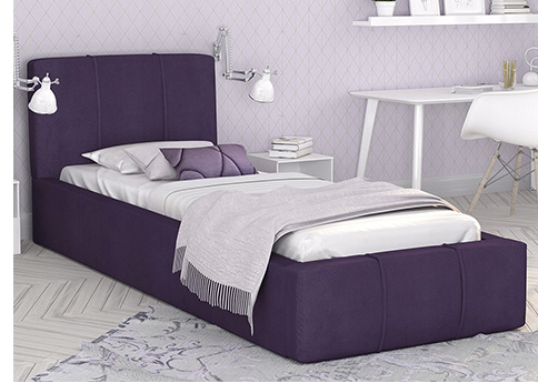 Čalouněná postel 90x200 cm EMMA Fialová s roštem