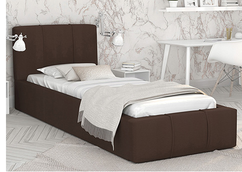 Čalouněná postel 90x200 cm EMMA Hnědá s roštem