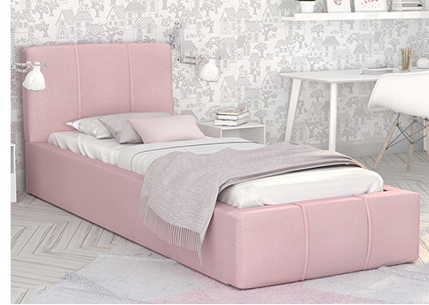 Čalouněná postel 90x200 cm EMMA Růžová s roštem