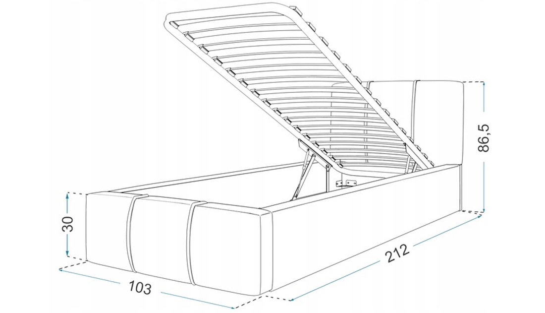 Čalouněná postel 90x200 cm EMMA Hnědá s roštem