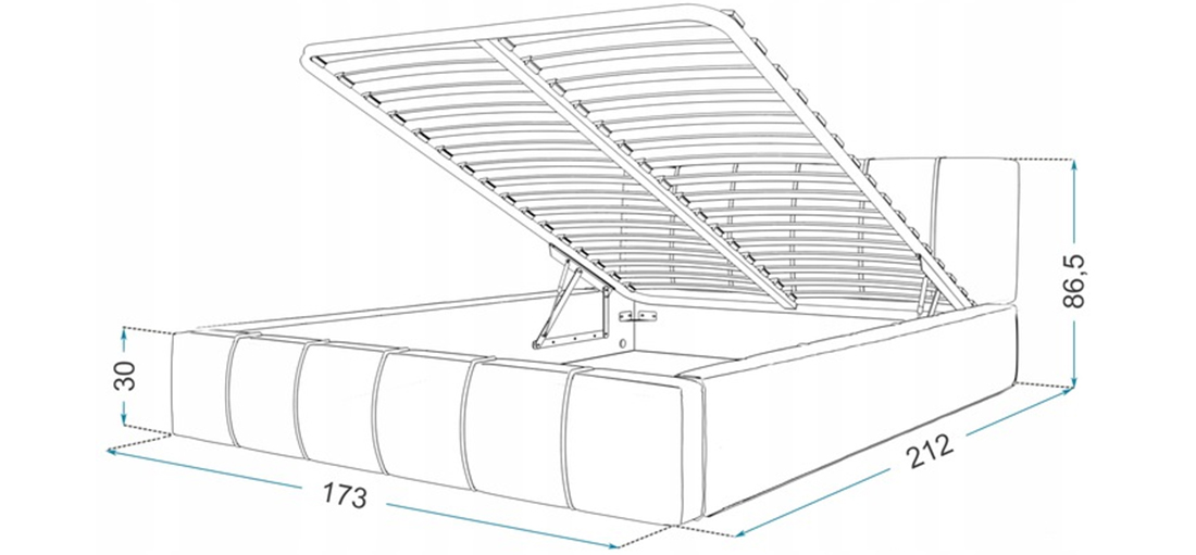 Čalouněná postel 160x200 cm EMMA Bílá s roštem