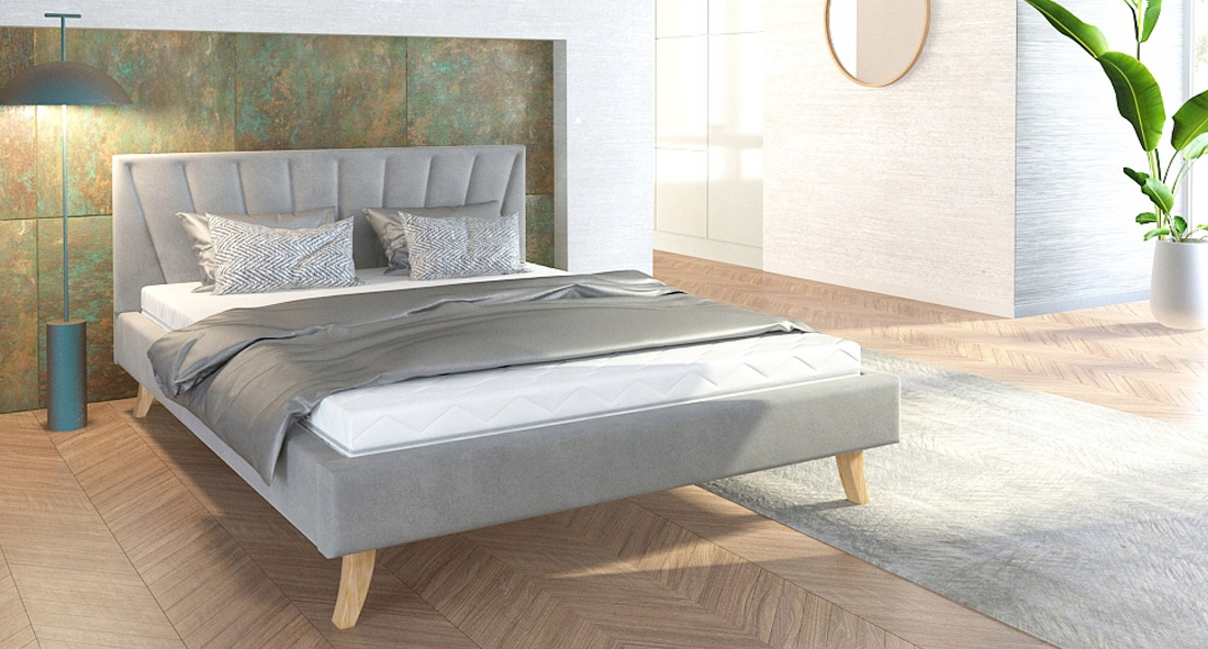 Manželská postel 160x200 cm MALMO TRINITY ŠEDÁ