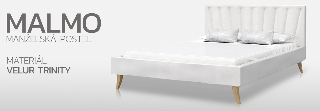 Manželská postel 160x200 cm MALMO TRINITY BÍLÁ