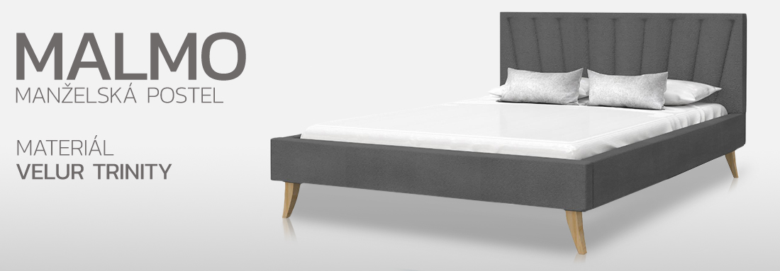 Manželská postel 180x200 cm MALMO TRINITY GRAFIT