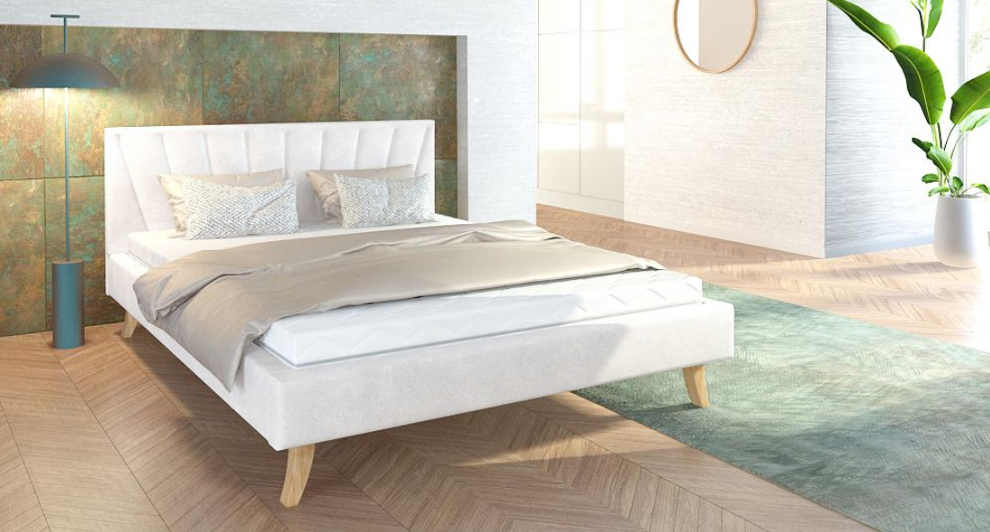Manželská postel 160x200 cm MALMO TRINITY BÍLÁ