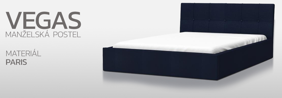 Manželská postel 180x200 cm VEGAS PARIS DEEP BLUE