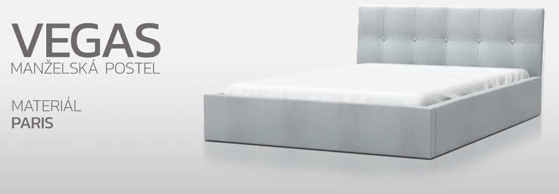 Čalouněná postel 120x200 cm VEGAS PARIS SVĚTLE ŠEDÁ