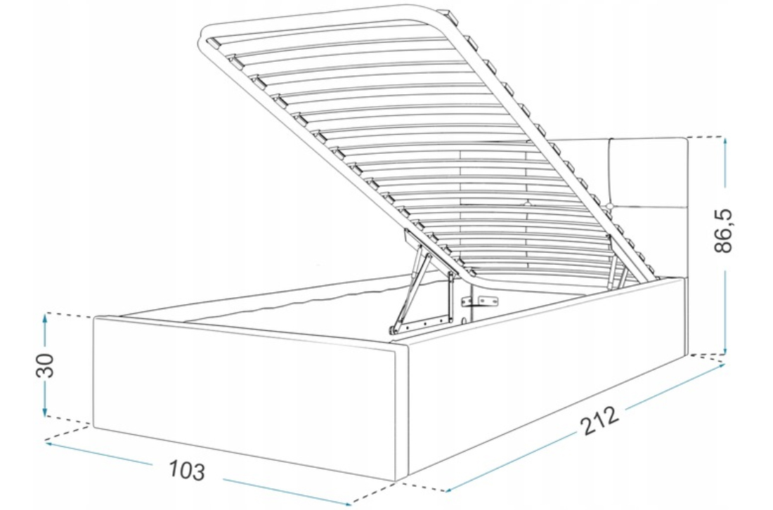 Postel s úložným prostorem 90x200 cm VEGAS VELUR HNĚDÁ