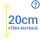 Taštičková matrace ARDEA JERSEY 90x200 cm s kokosem a latexem 20 cm