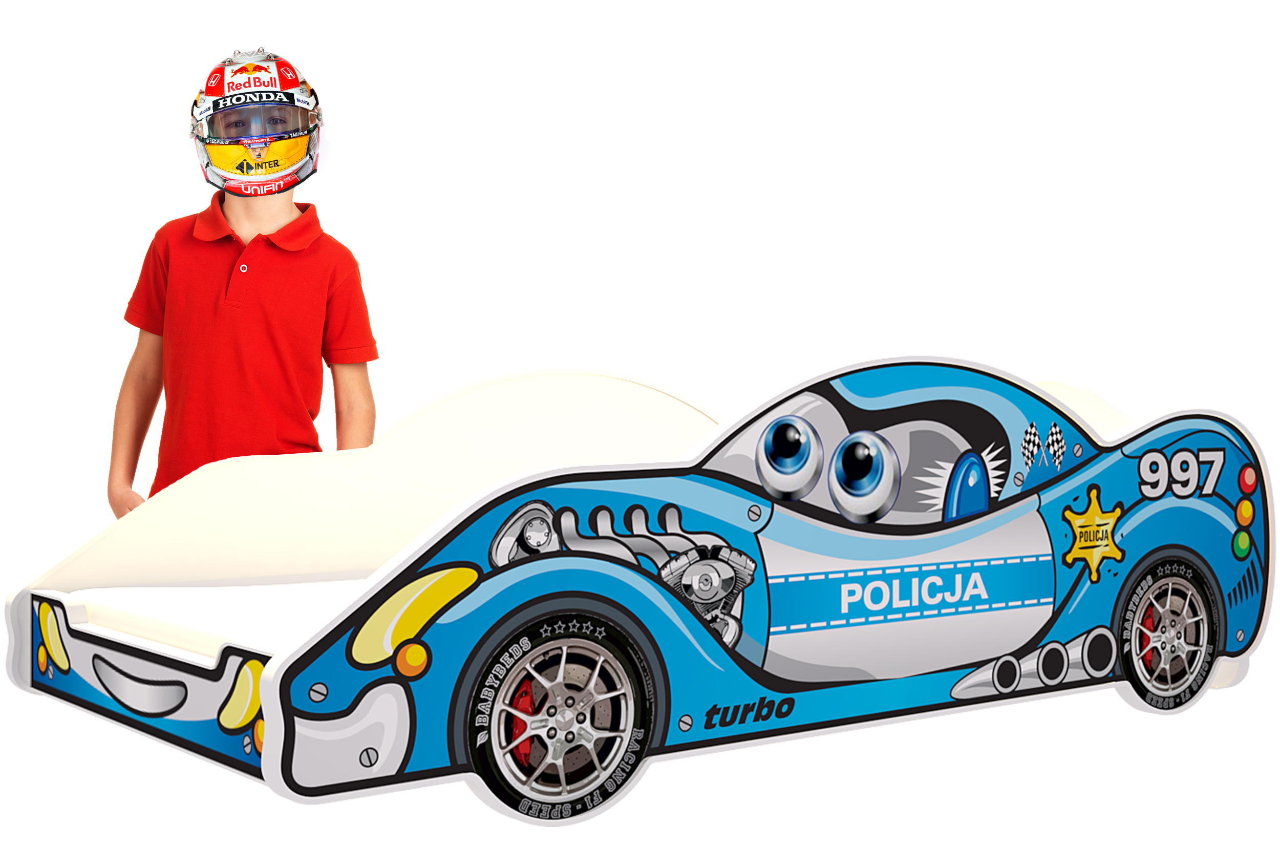 Dětská postel AUTO 180x90 Policie