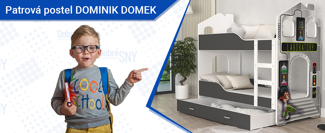 Dětská patrová postel DOMINIK DOMEK 160x80 Laboratoř