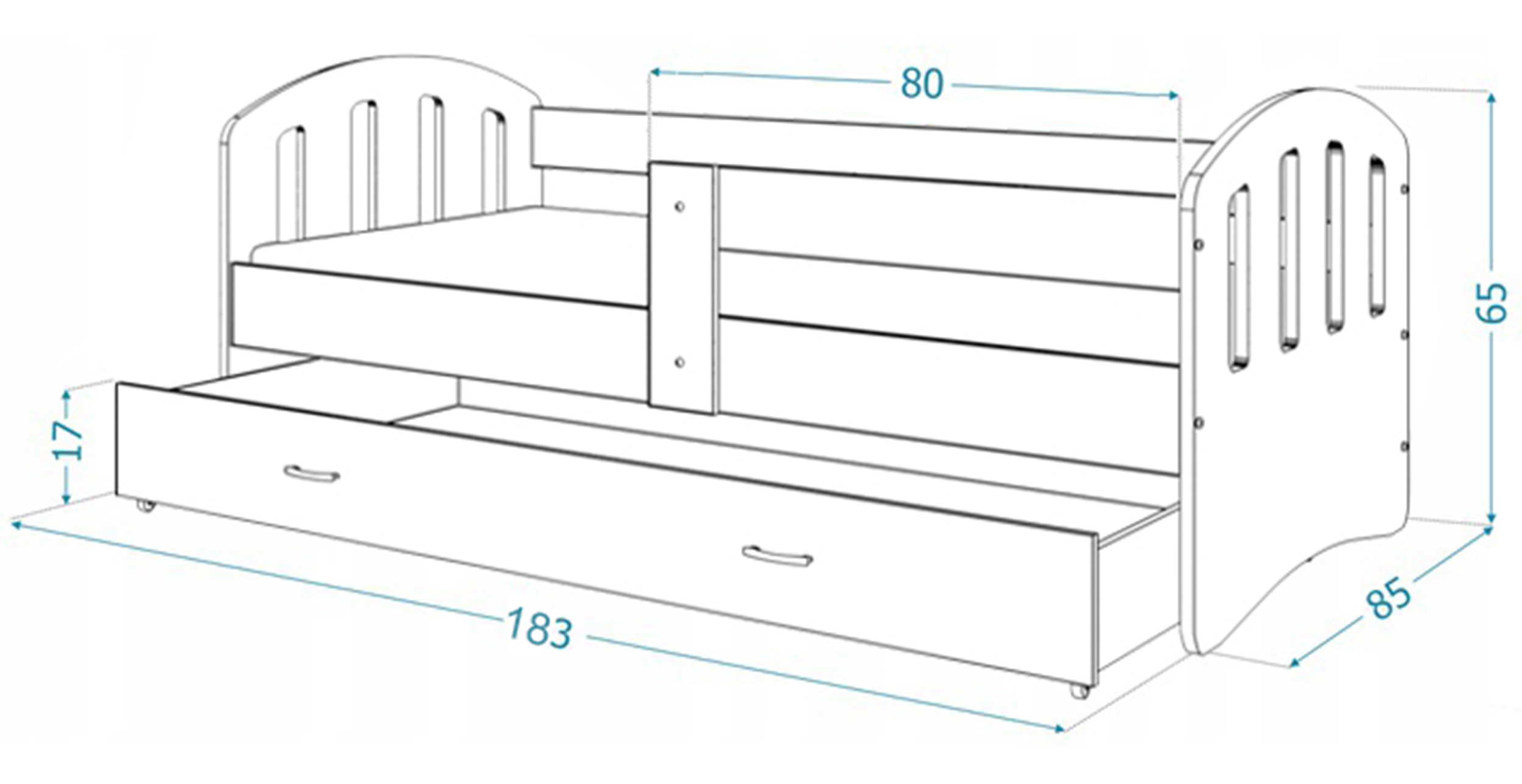 Rozměr dětské patrové postele 180 x 80 cm