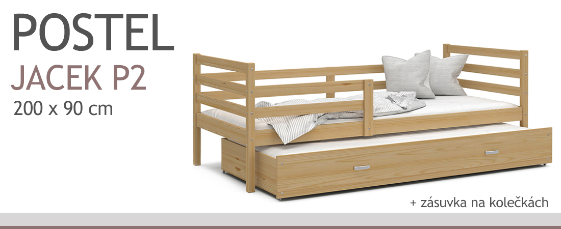 Detská posteľ JACEK P2 90x200 cm BOROVICA