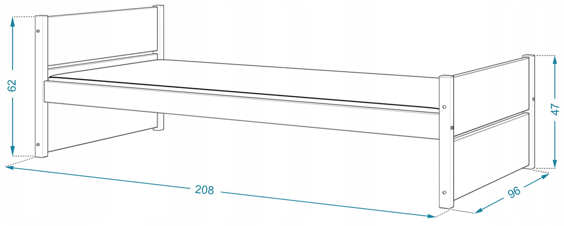 Postel Tymon 90x200 bílá