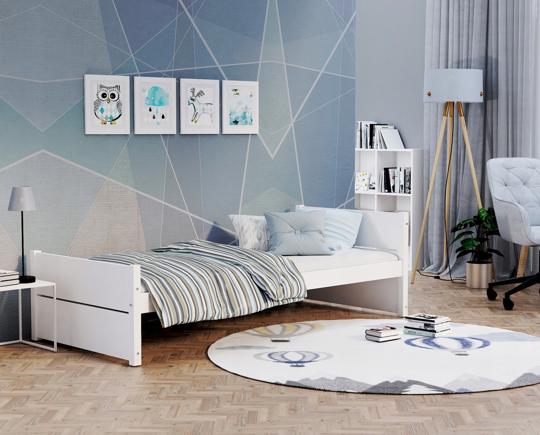 Posteľ Tymon 90x200 biela