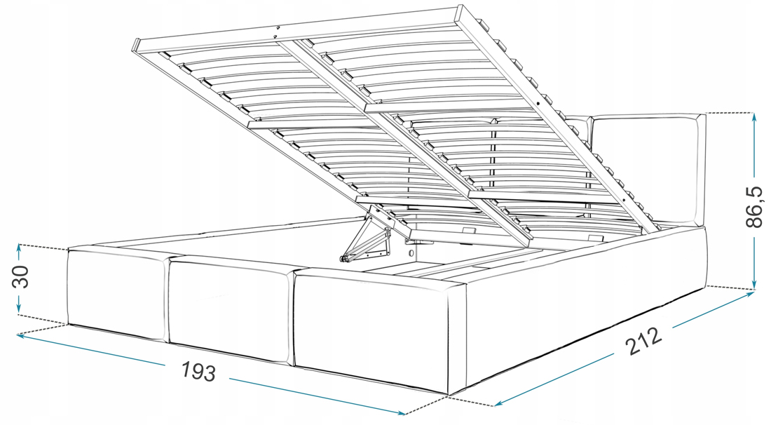 Čalouněná postel AMBER 180x200 Hnědá Trinity s úložným prostorem dřevěný rošt