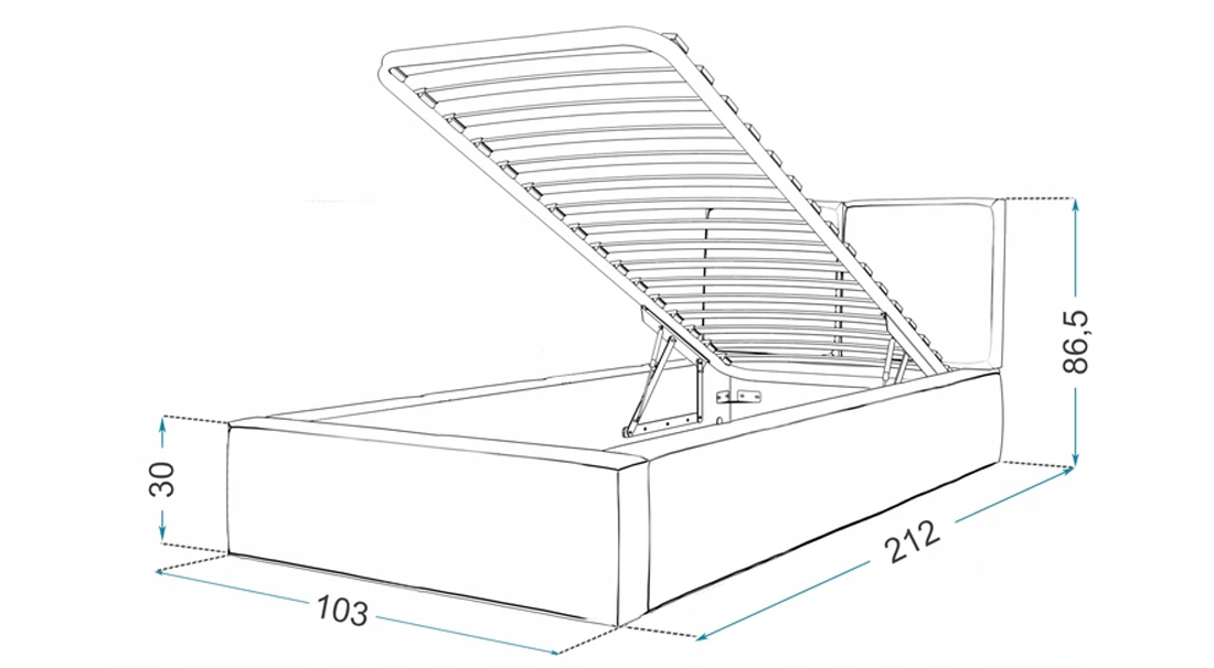 Čalouněná postel AMBER 90x200 Fialová Trinity s úložným prostorem kovový rošt