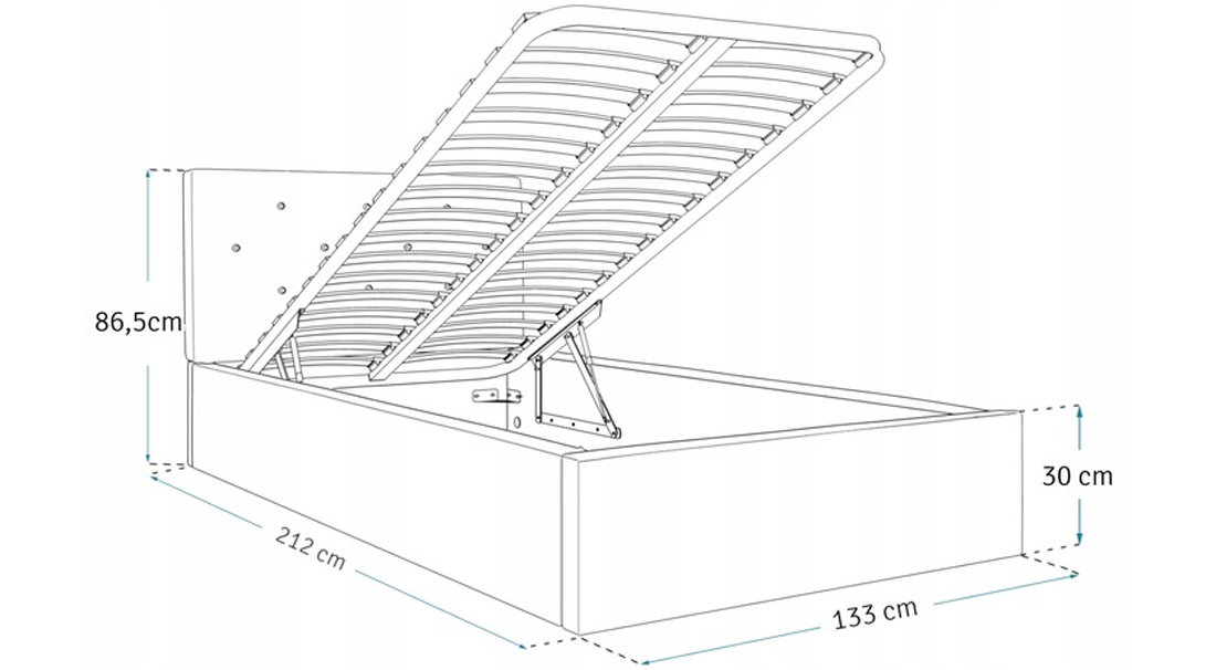 Luxusní postel CRYSTAL zelená 120x200 s kovovým zdvižným roštem