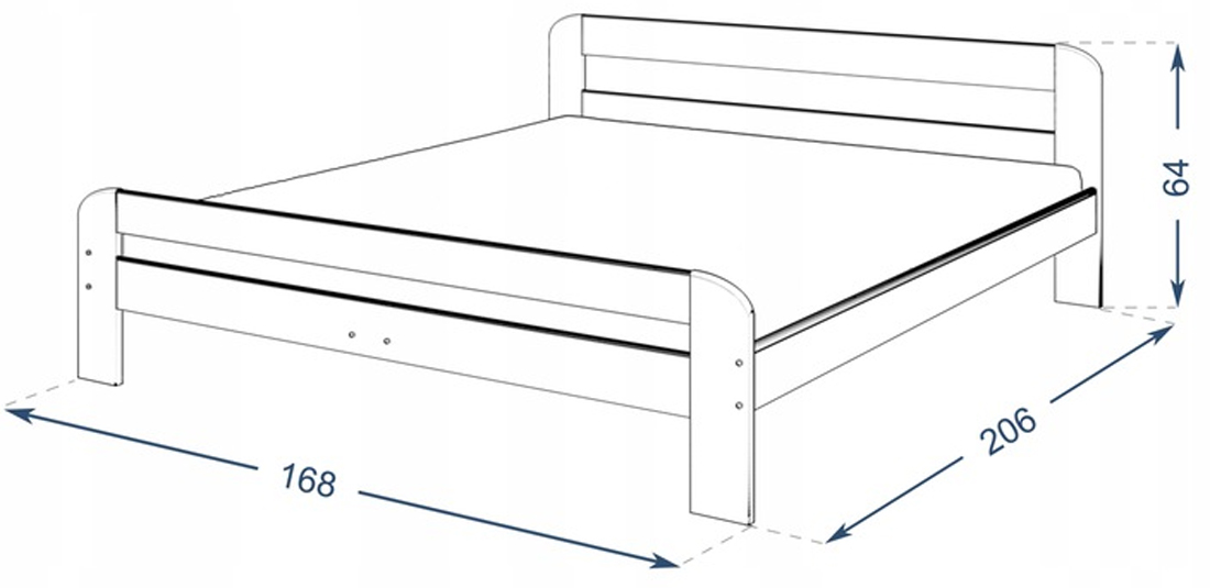 Moderní postel DALLAS 160x200 dřevěná BOROVICE