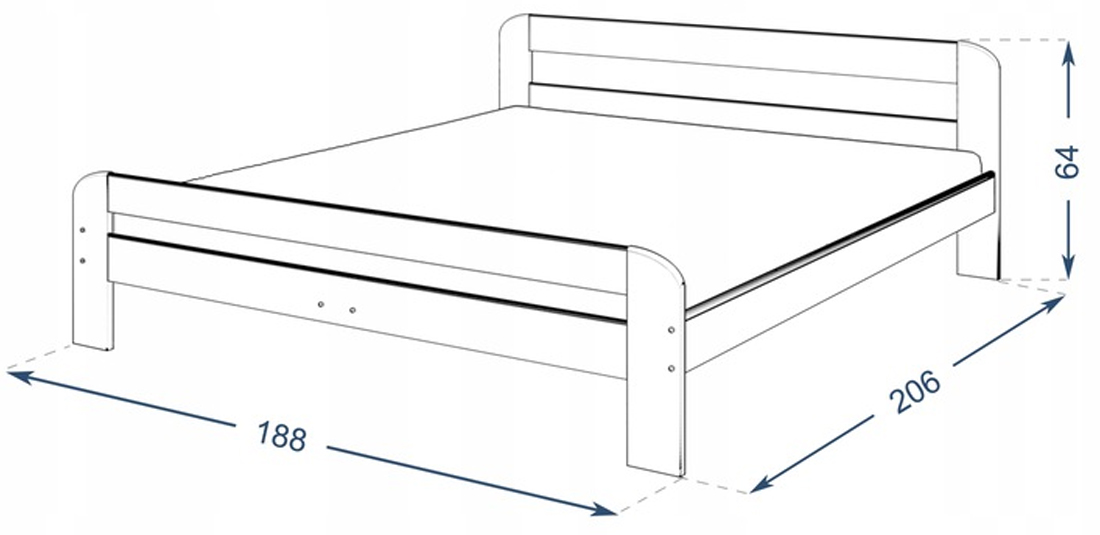 Moderní postel DALLAS 180x200 ŠEDÁ