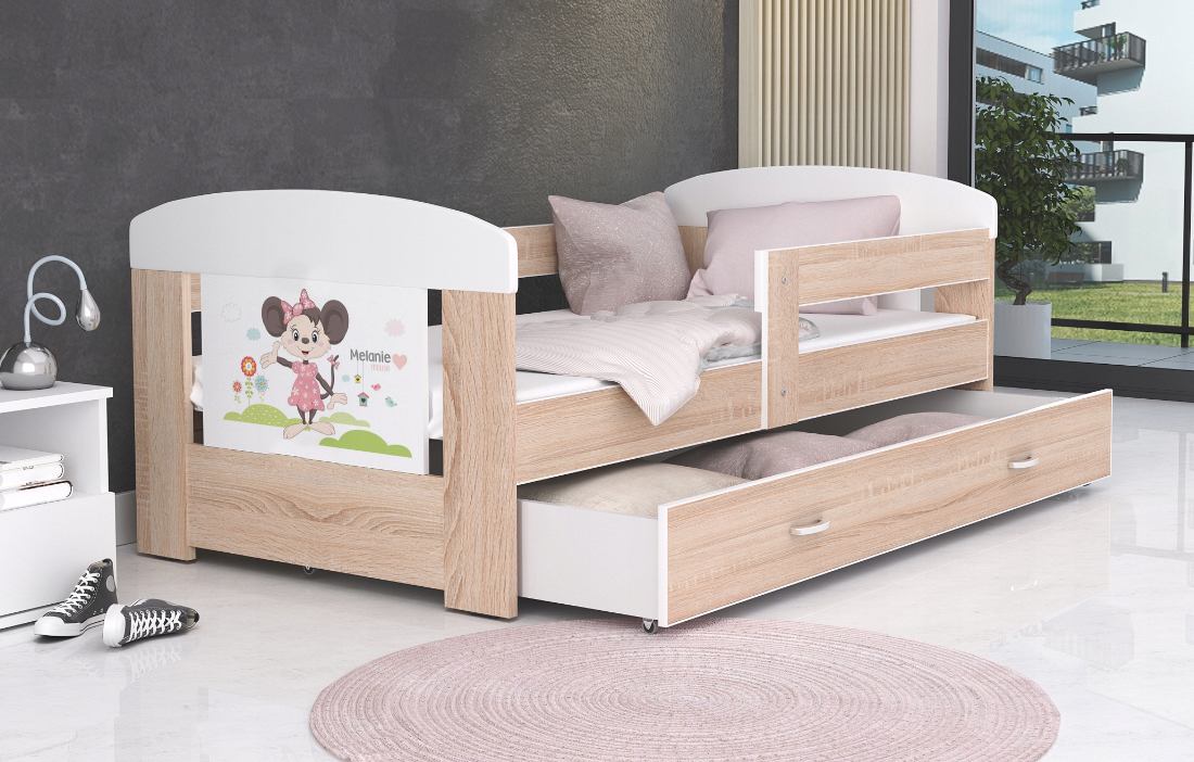 Detská posteľ 160 x 80 cm FILIP BOROVICA vzor MINNIE