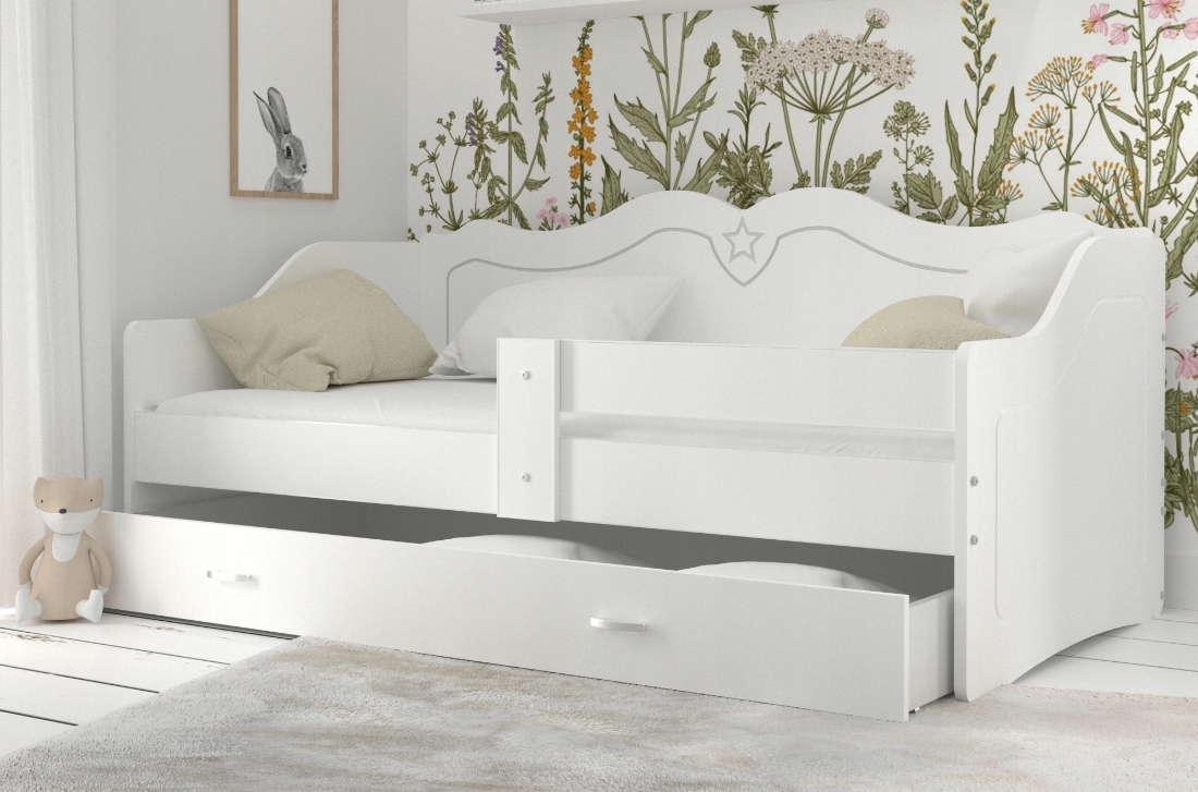 Detská jednolôžková posteľ LILI biela 80x160