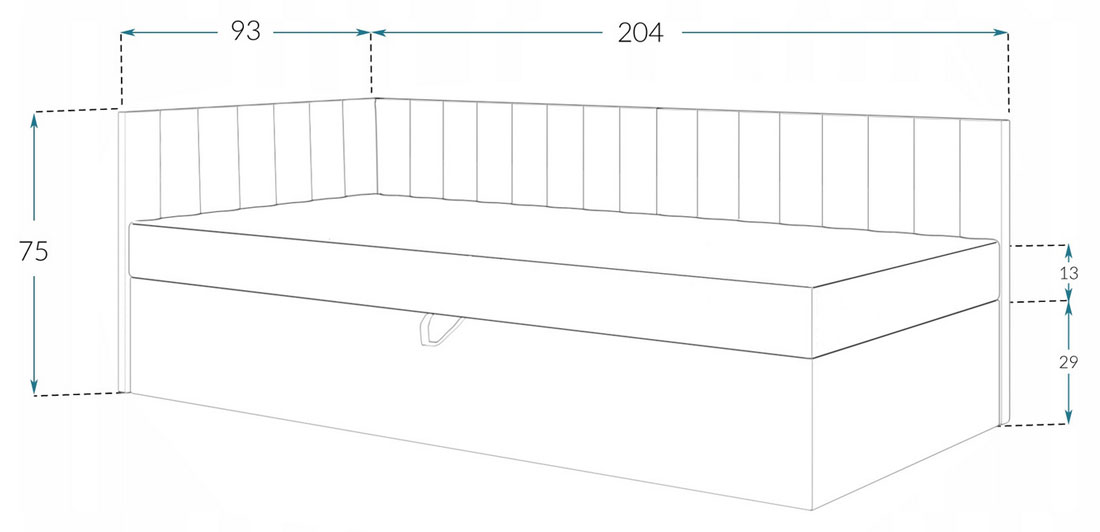 Postel JULA 90x200 šedá-růžová