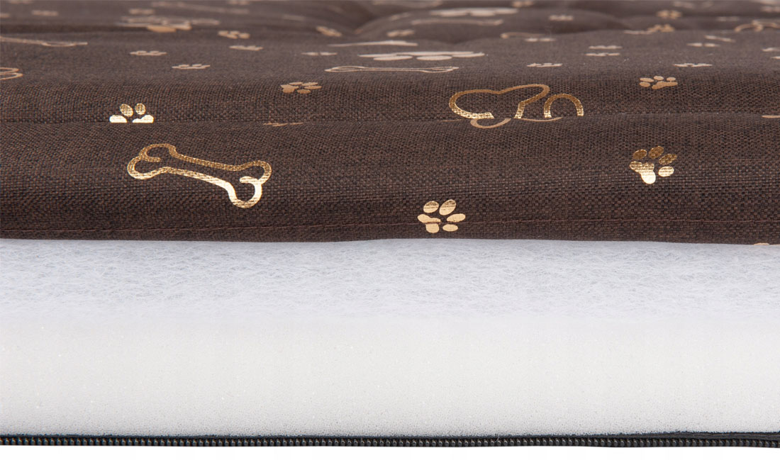 Nepremokavý matrac pre psov 60x70 HNEDÝ so vzorom 5cm pena