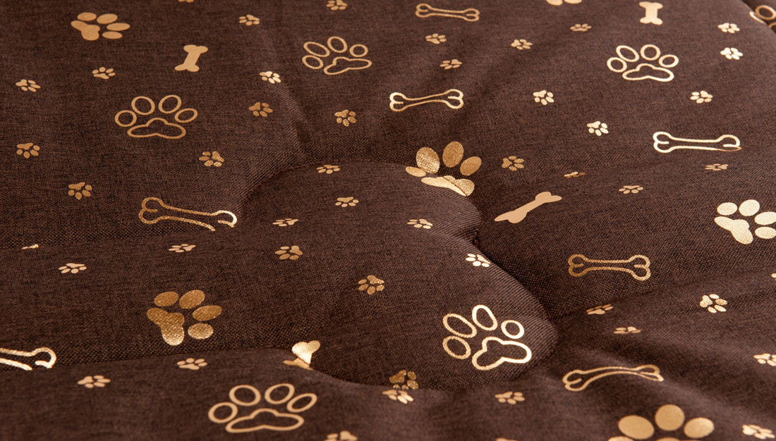 Vodeodolný matrac pre psov 130x70 HNEDÝ so vzorom 5cm vata