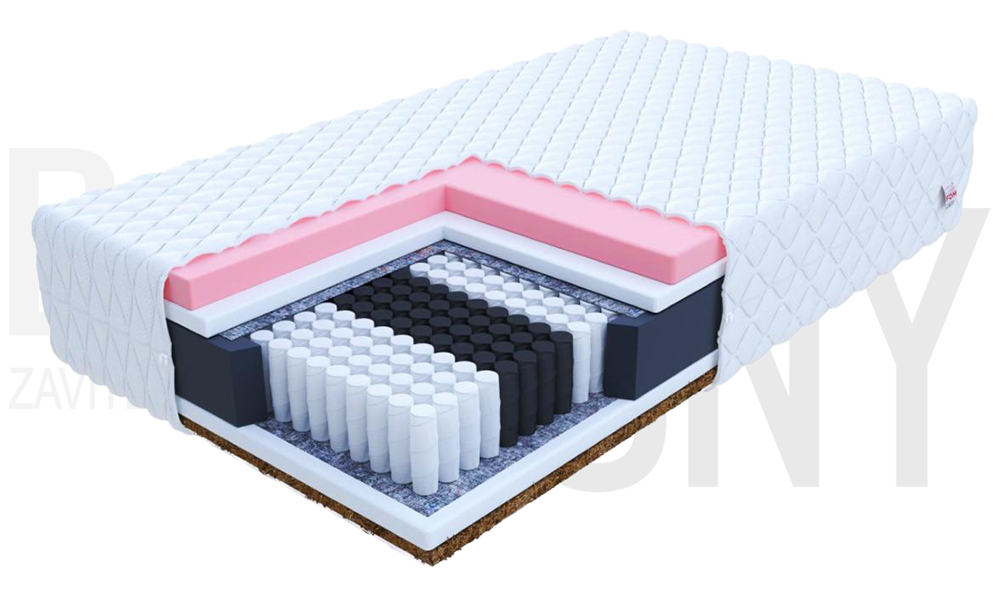 Taštičková matrace IVREA JERSEY 160x200 cm s KOKOSEM 22cm