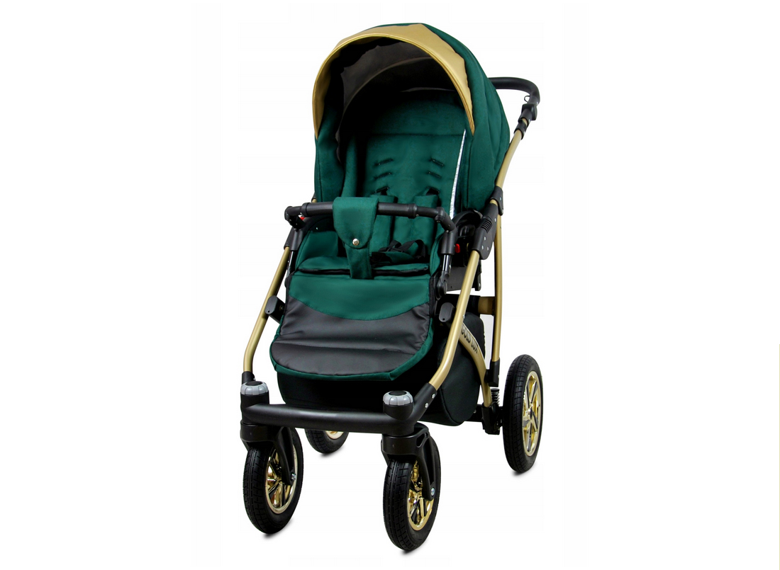 Kočárek 4v1 BabyLux Gold Lux Bottle Green