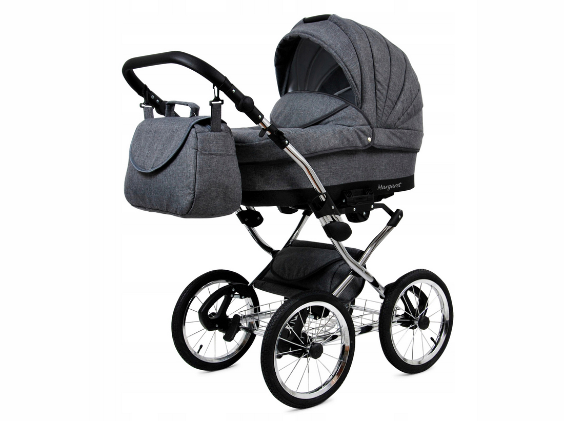 Kočárek 3v1 BabyLux Margaret Exclusive Grey Flex