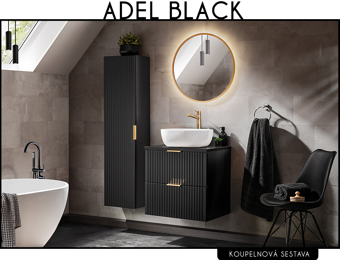 Koupelnová sestava s umyvadlem + sifon zdarma ADEL BLACK 05