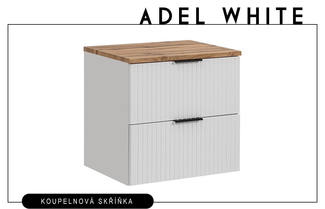 Koupelnová skříňka ADEL WHITE 60 cm + deska