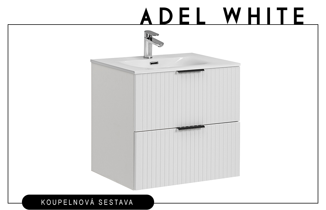 Koupelnová skříňka ADEL WHITE 60 cm + umyvadlo