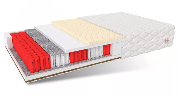 Taštičková matrace FORGIA MAX JERSEY 90x200 cm s latexem a kokosem 25 cm
